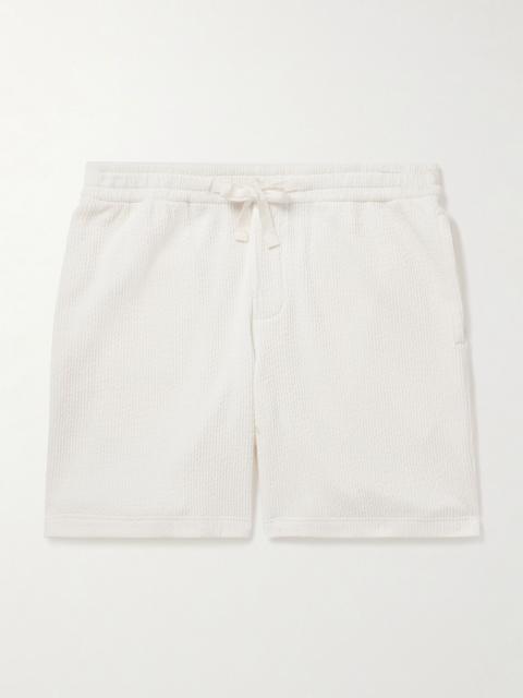 ORLEBAR BROWN Trevone Straight-Leg Cotton-Blend Seersucker Drawstring Shorts White