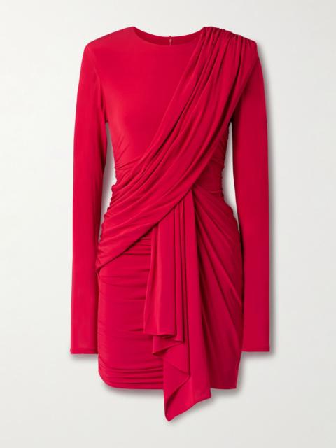 Isabel Marant Georgia ruched draped jersey mini dress Red