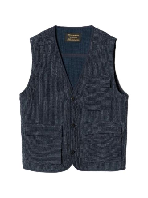 MAHARISHI sashiko-stitch utility vest