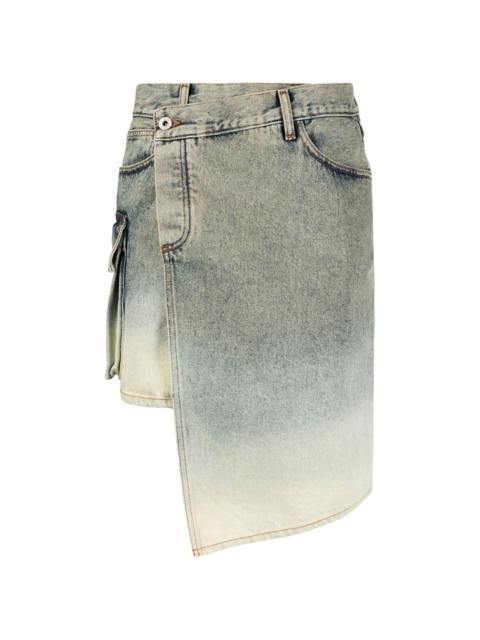 asymmetric denim skirt