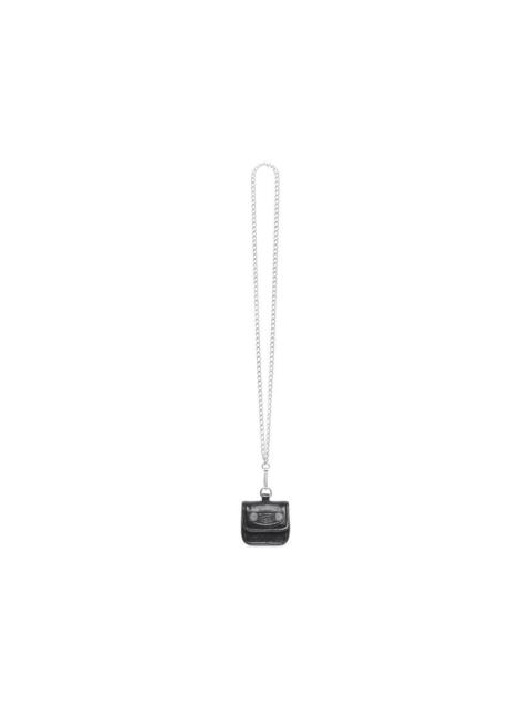 Women's Le Cagole Flap Earpods With Chain in Black