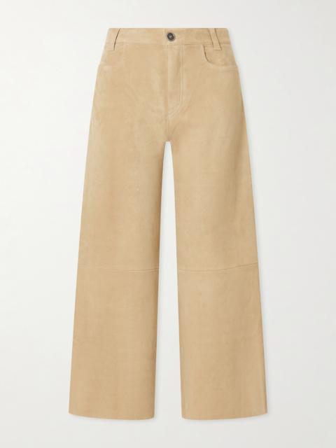 STOULS Lilou Cropped Suede Wide-leg Pants