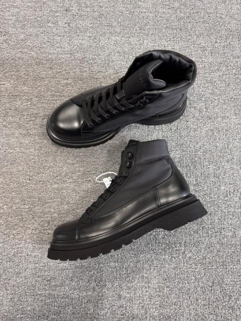 Prada Prada Black Leather Nylon Boots