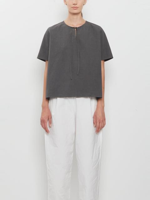 apuntob Boxy Ribbon Japanese Cotton Linen Top