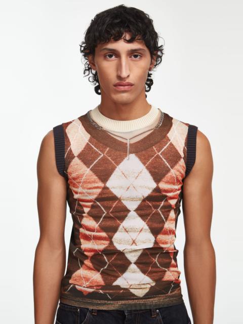 Y/Project Trompe L'Oeil Argyle Tank Top