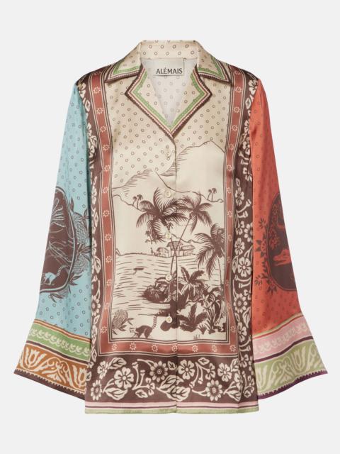 ALÉMAIS Alberta printed silk satin shirt