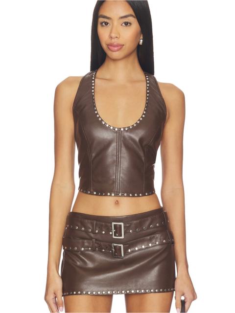 LAMARQUE x REVOLVE Liddy Faux Leather Studded Halter Top