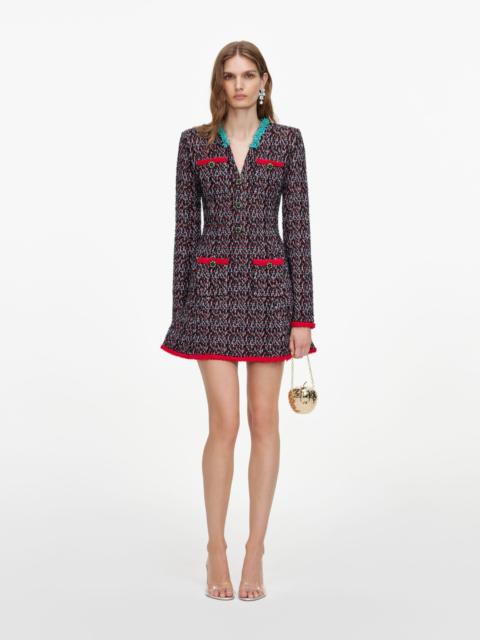 self-portrait Multi Textured Knit Mini Dress
