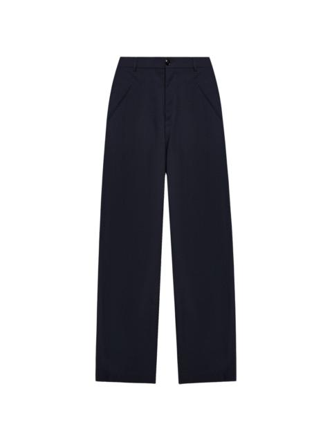 virgin-wool straight-leg trousers
