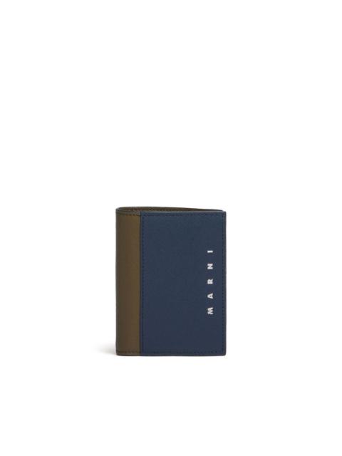 two-tone bi-fold leather wallet