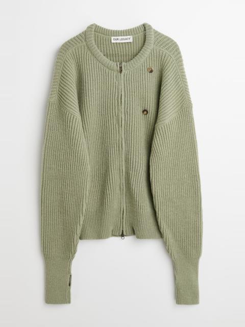 Our Legacy Zip Wrap Cardigan Refined Green Quotidian Wool