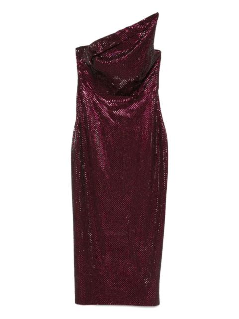 ROLAND MOURET sequin one-shoulder dress