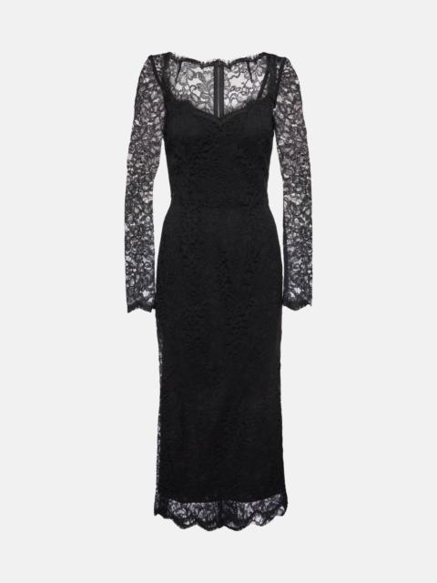 Dolce & Gabbana Floral lace midi dress