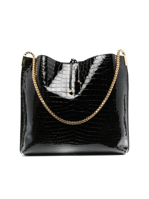 SAINT LAURENT crocodile effect tote bag