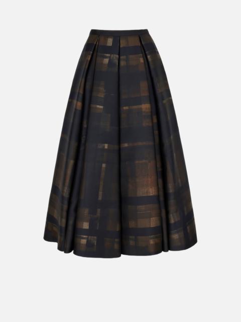 EMILIA WICKSTEAD Sylvane Skirt in Blue Chocolate & Black Breezy Poppy Mikado