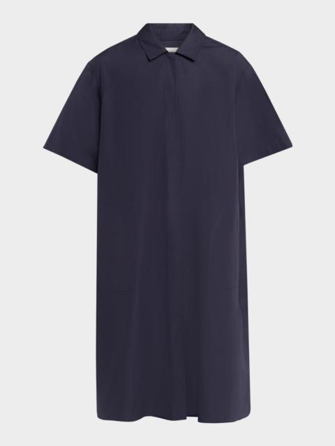 Lafayette 148 New York Pleated Cotton Shift Shirtdress