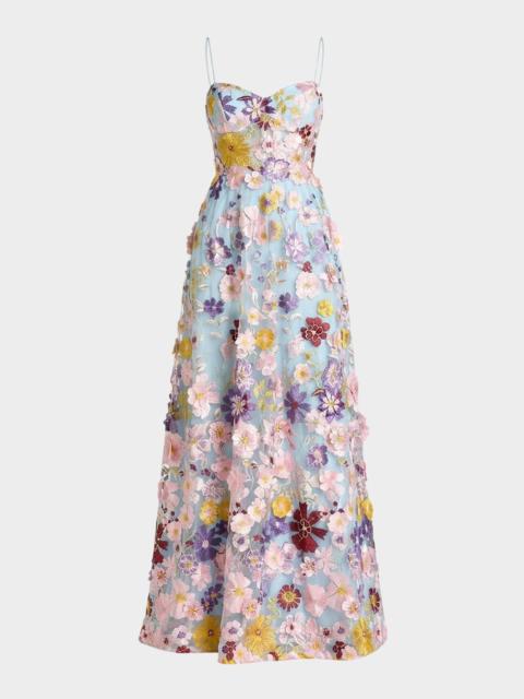 MAC DUGGAL Floral Applique A-Line Bustier Gown