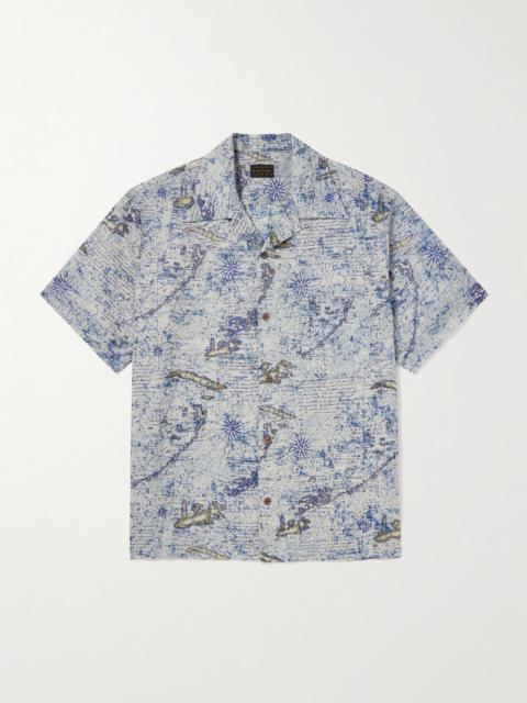 Kapital Key West Camp-Collar Printed Linen Shirt