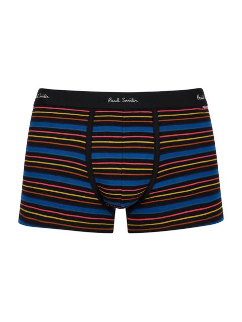 Paul Smith Men's Kean Striped Stretch Cotton Trunk Brief - Black
