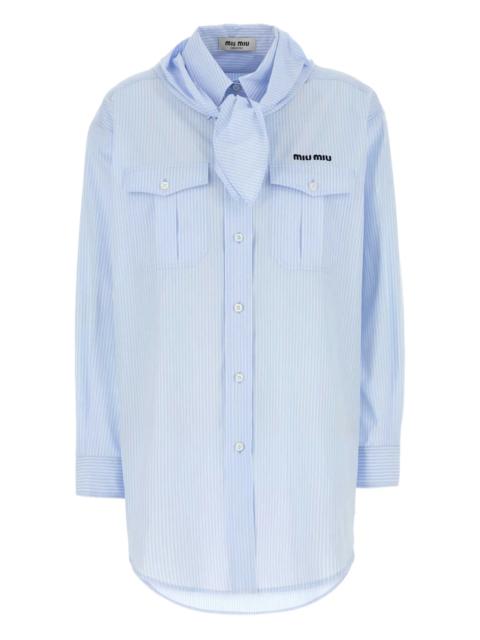 Miu Miu striped tie-neck shirt