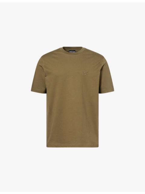 EMPORIO ARMANI Logo-Embroidered Crew-Neck Cotton-Blend T-Shirt
