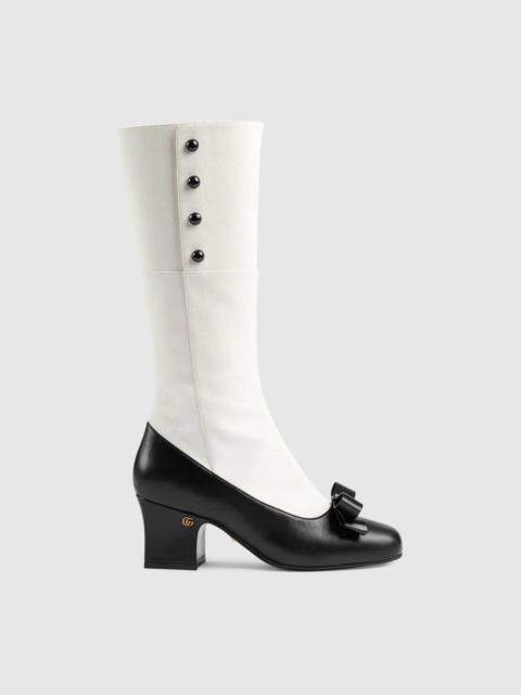 GUCCI Women's mid-heel boot with crystal bow
