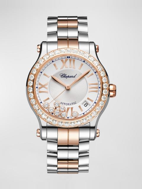 Chopard 36mm Happy Sport Diamond Bezel Watch with Bracelet Strap, Two Tone