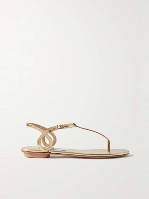 AQUAZZURA Almost Bare metallic leather sandals