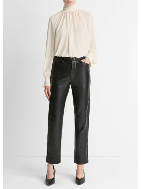 Vince Leather Straight-Leg Trouser