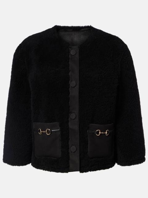 GUCCI Horsebit cropped shearling jacket