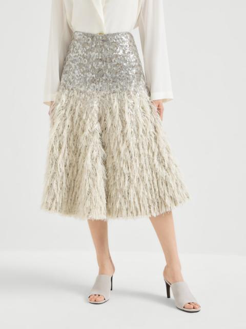 Brunello Cucinelli Dazzling dégradé skirt in cotton and silk fil coupé