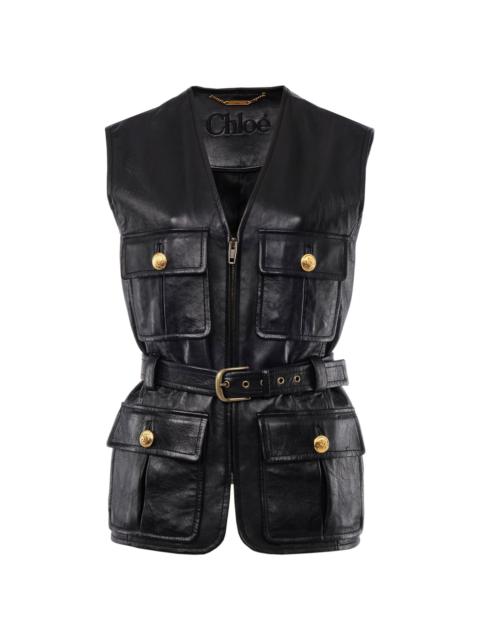 Chloé UTILITARIAN VEST IN SOFT LEATHER