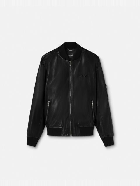 VERSACE Leather Bomber Jacket