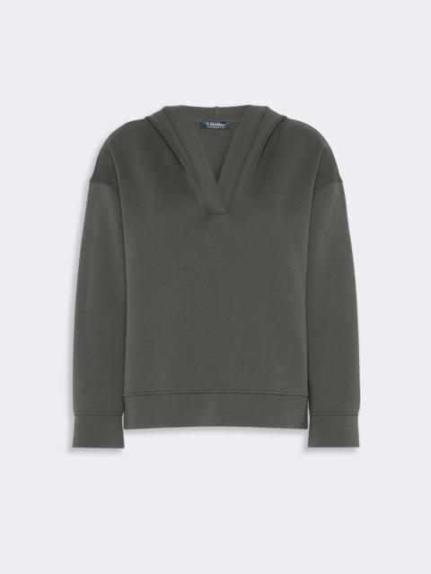 'S Max Mara BUONA Technical jersey hooded sweatshirt - DARK GREY