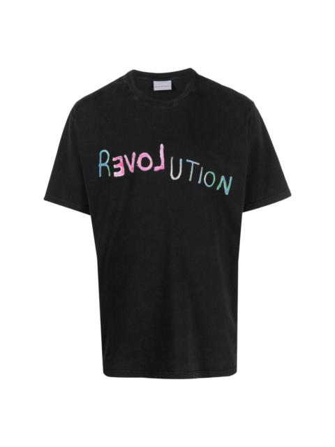 text-print cotton T-shirt