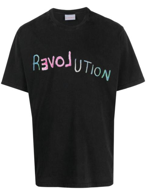 text-print cotton T-shirt