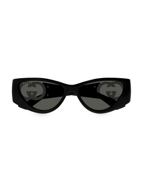 GUCCI Women's Hailey 55MM Cat Eye Sunglasses - Black