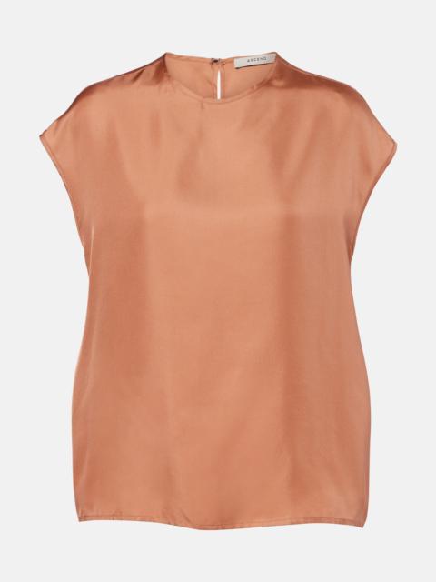 ASCENO Dasha silk twill top