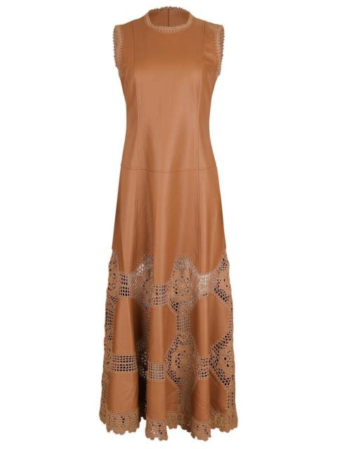 ULLA JOHNSON Ilana Crochet Dress - Camel