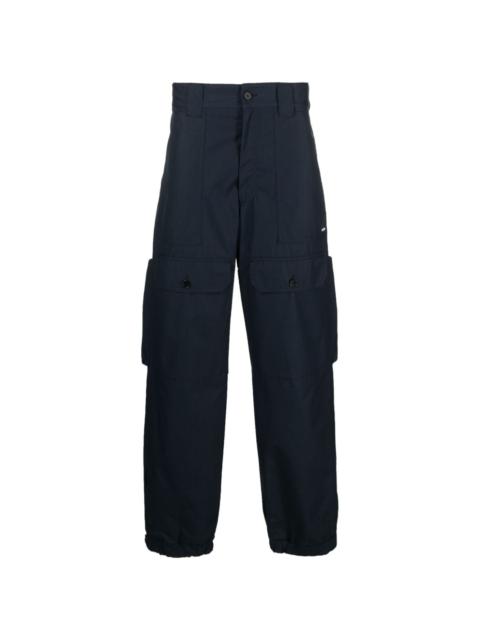 MSGM cargo-pocket cotton wide-leg trousers