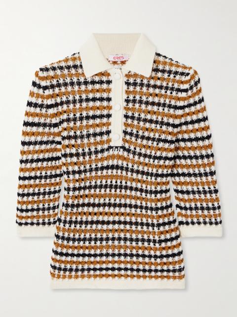 ERES Comeback Open-knit Cotton-blend Polo Top