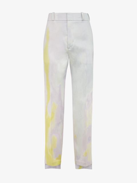 FENDI White jacquard trousers