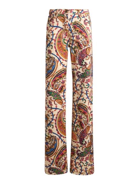 Etro Stretch Mid-Rise Bootcut Jeans print