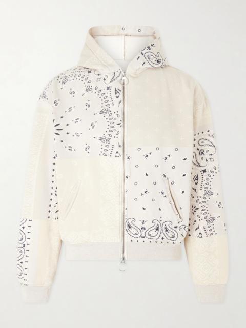 Kapital Panelled Bandana-Print Cotton-Jersey and Quilted Shell Hoodie