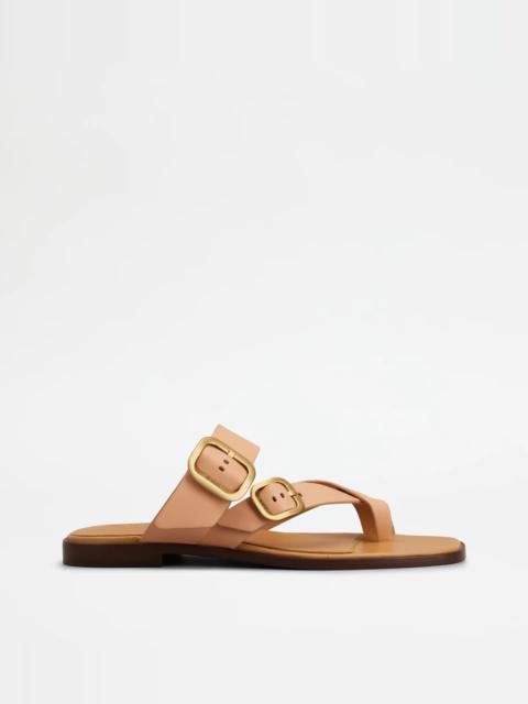 Tod's THONGS IN LEATHER - PINK