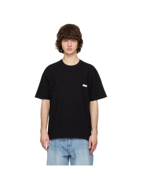 SOLID HOMME Black Solid Back Logo Short Sleeve T-shirt