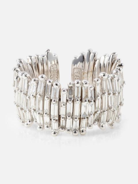 SUZANNE KALAN 18kt white gold ring with diamonds