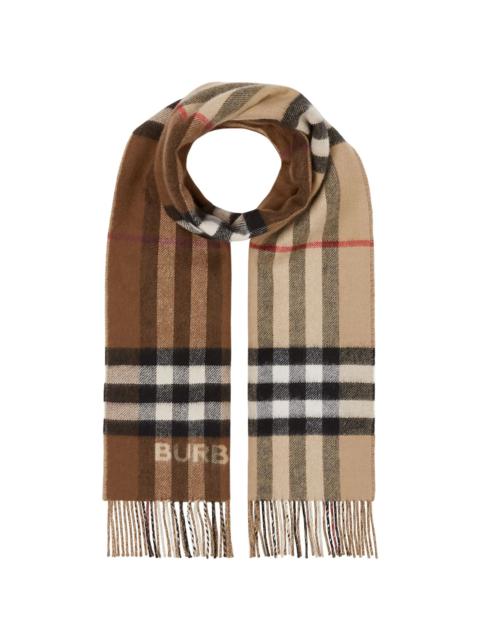 two-tone checked cashmere scarf