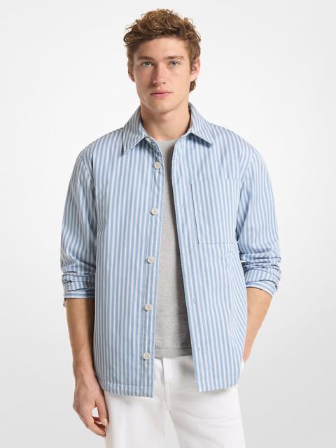 MICHAEL KORS Striped Cotton Poplin Shirt Jacket