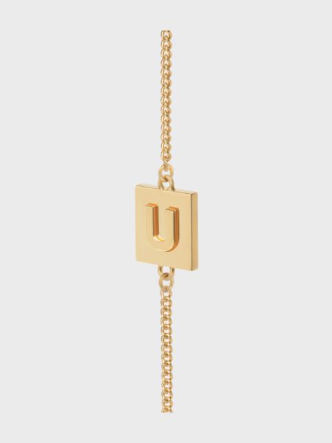 CELINE Alphabet U Bracelet in Brass with Gold Finish